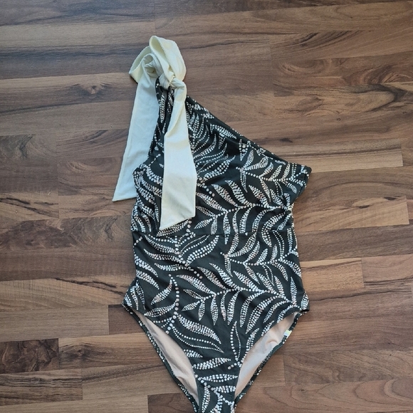NWOT Summersalt Bow Shoulder Ruched Side Stroke Bathing Suit Swim Suit - Picture 3 of 9